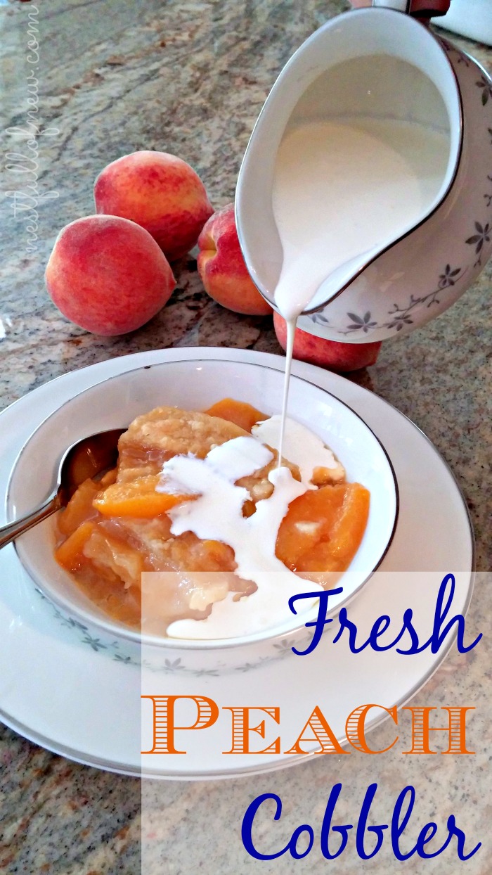 Peach Cobbler with Cream